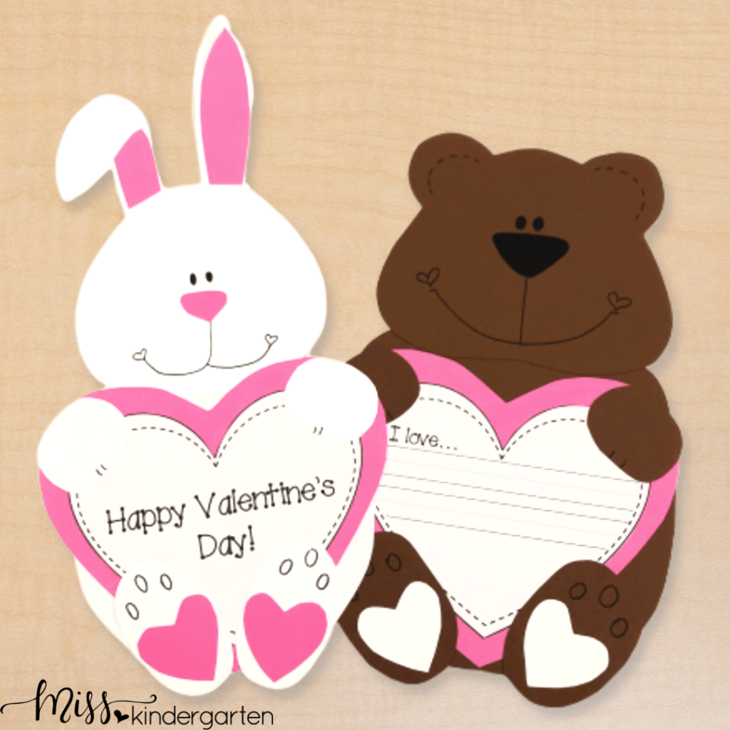 This bear and bunny writing craft makes a great Valentine's Day card from students