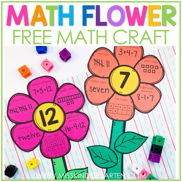 Kindergarten Math Crafts: Math Flowers and More! - Miss Kindergarten