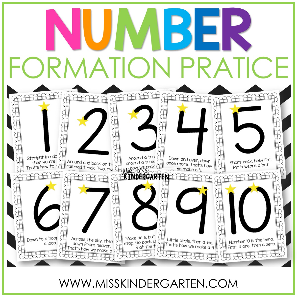 Free Number Formation Rhymes Miss Kindergarten