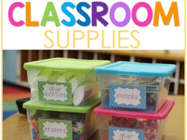 storing classroom supplies