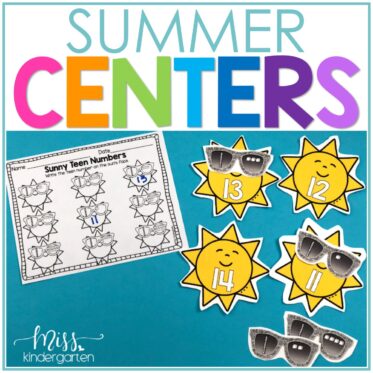 Summer Math Centers and Literacy Centers for Kindergarten