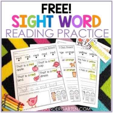 FREE Sight Word Practice for Kindergarten