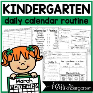 Morning Calendar Worksheets Kindergarten Daily Calendar Routine