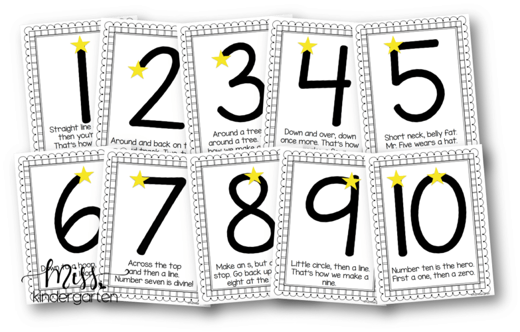 free number formation rhymes miss kindergarten