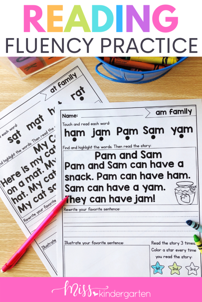 reading am family and at family words with fluency