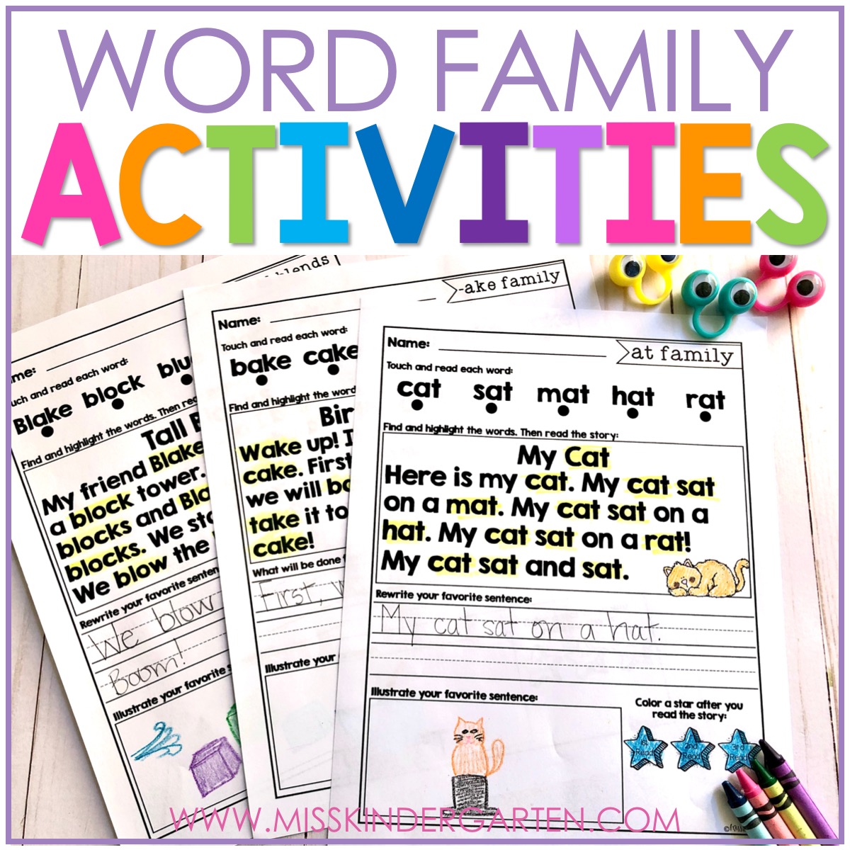 Word Family Activities Kindergarten