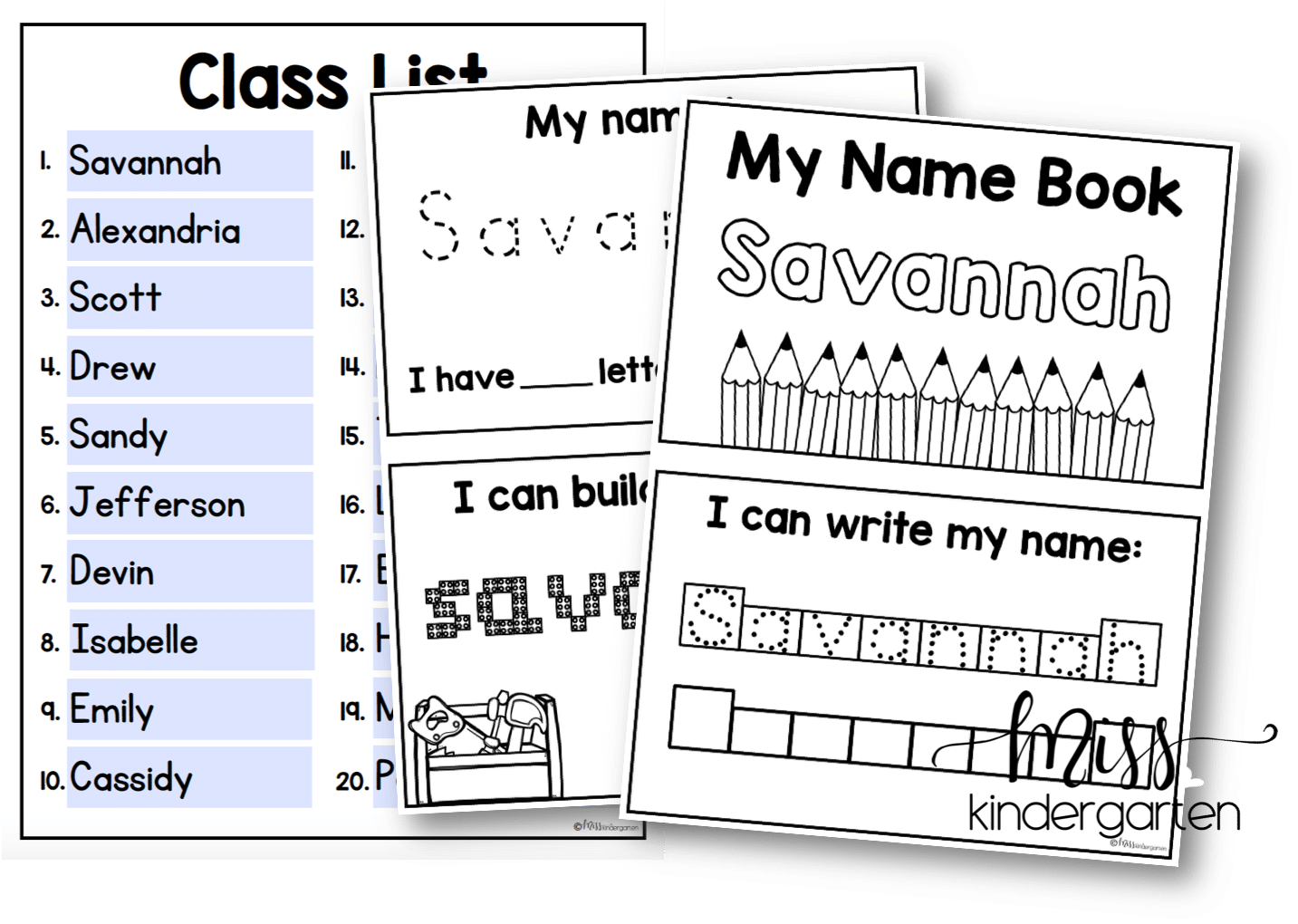 Name Writing Activities for Kindergarten - Miss Kindergarten