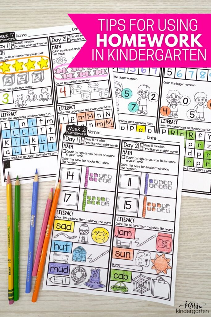 Tips for Using Homework in Kindergarten