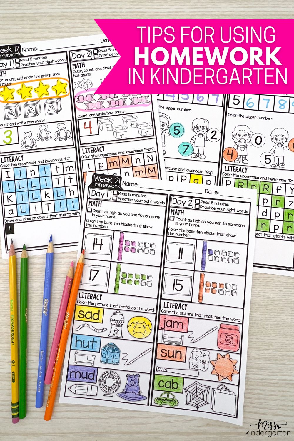 tips for kindergarten homework