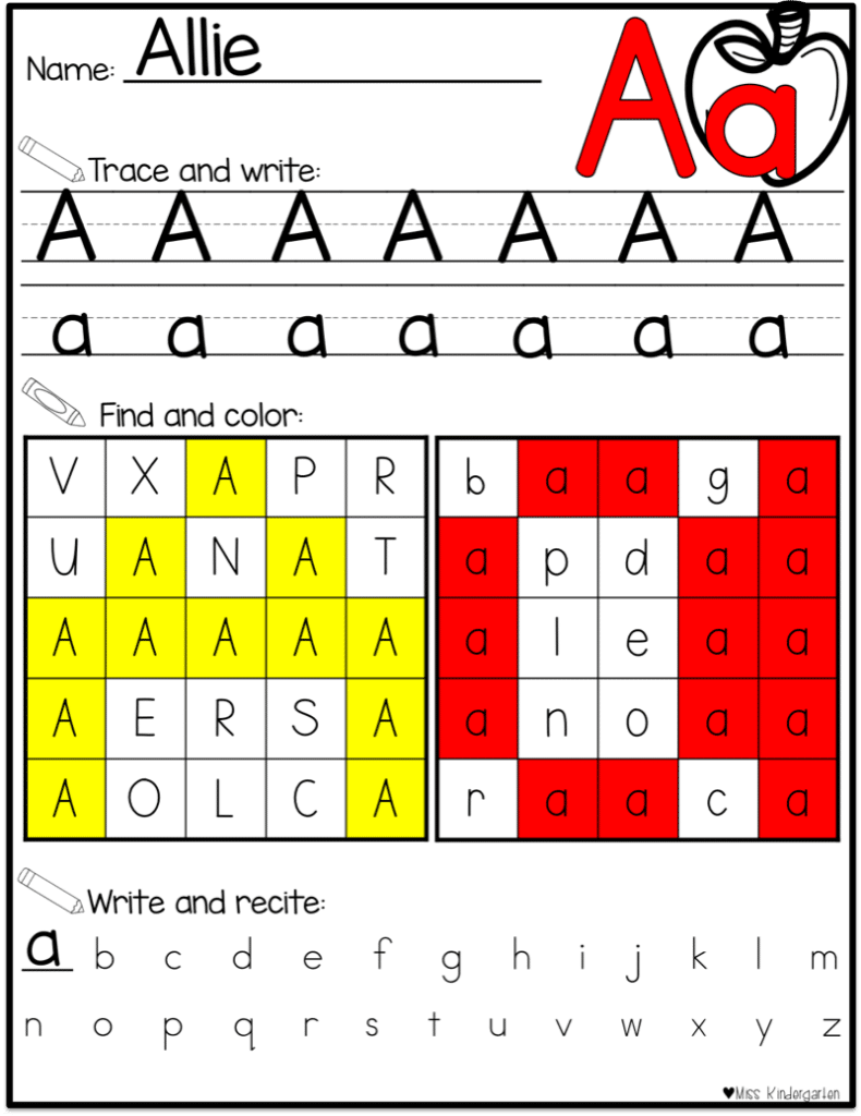 All About the ABCs! Kindergarten Alphabet Activities - Miss Kindergarten