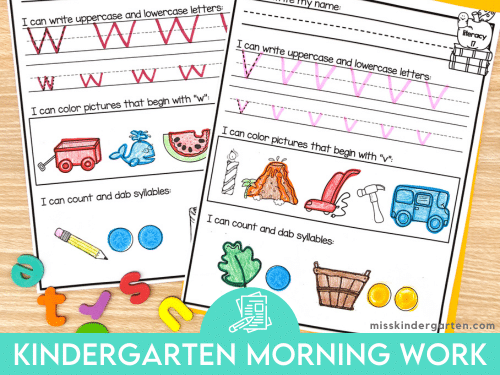 Kindergarten Morning Work for the Whole Year