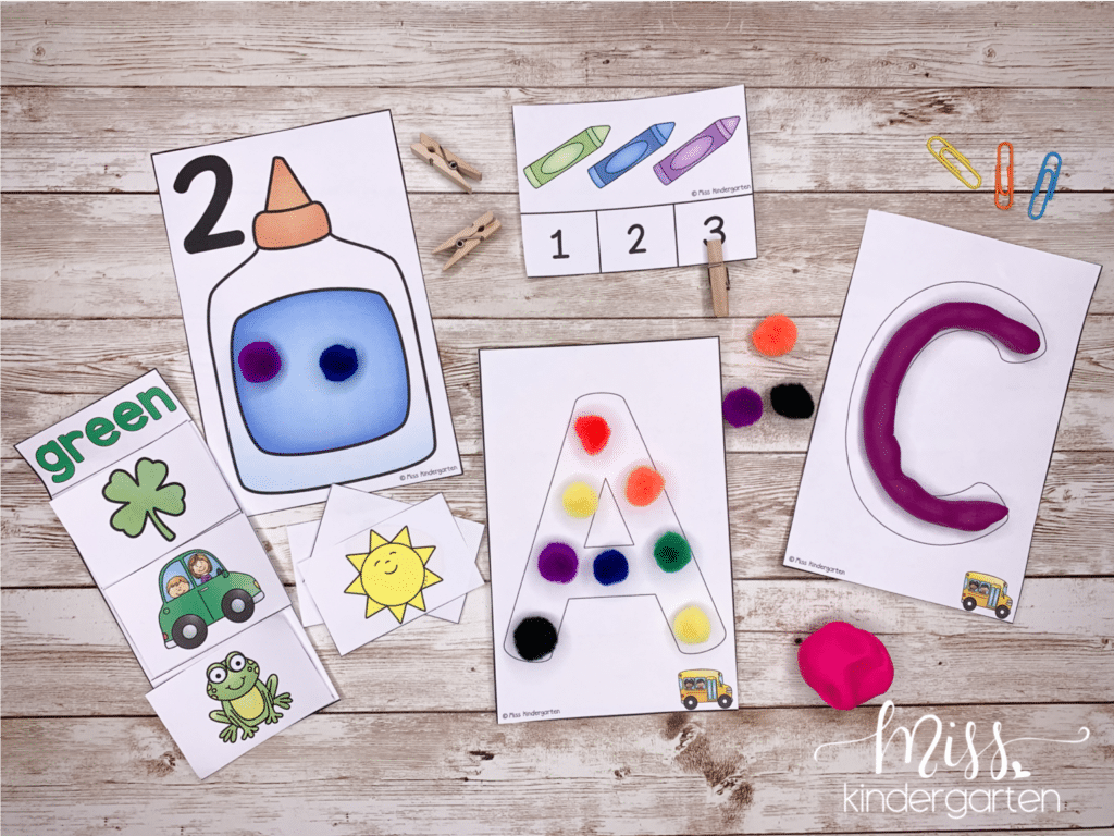 Using literacy and math activities as busy boxes for your homeschool kids.