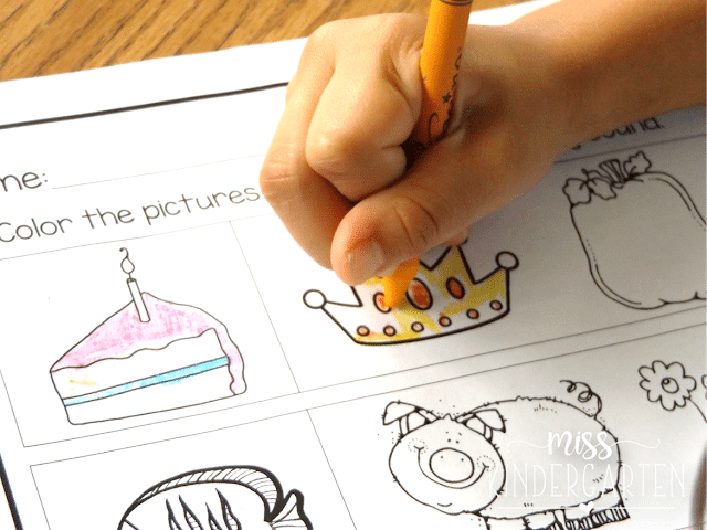 beginning sounds coloring page