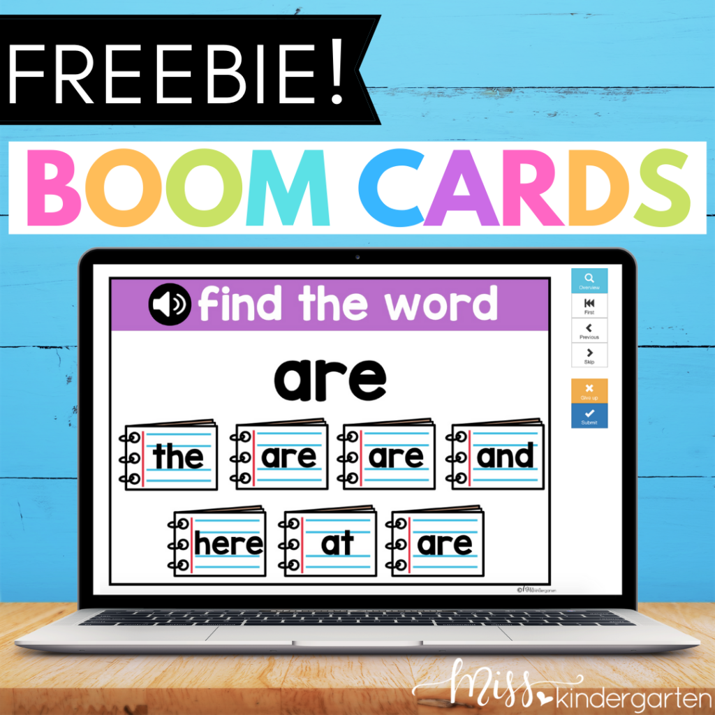 free sight word boom cards for the word "are".