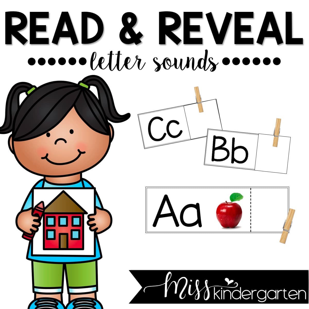 Reading CVC Words with Read and Reveal Cards - Miss Kindergarten