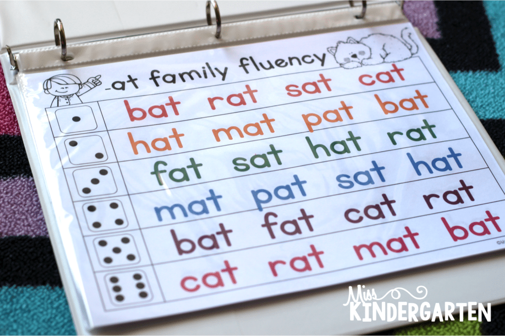 teaching reading with word families miss kindergarten