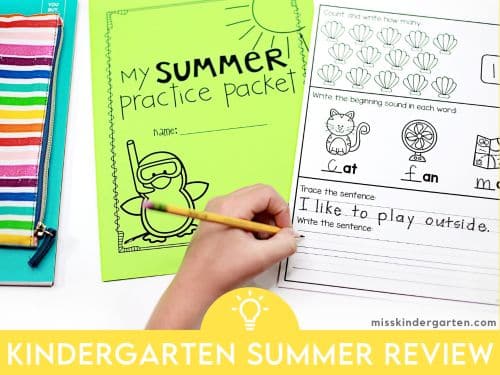 Kindergarten Summer Review