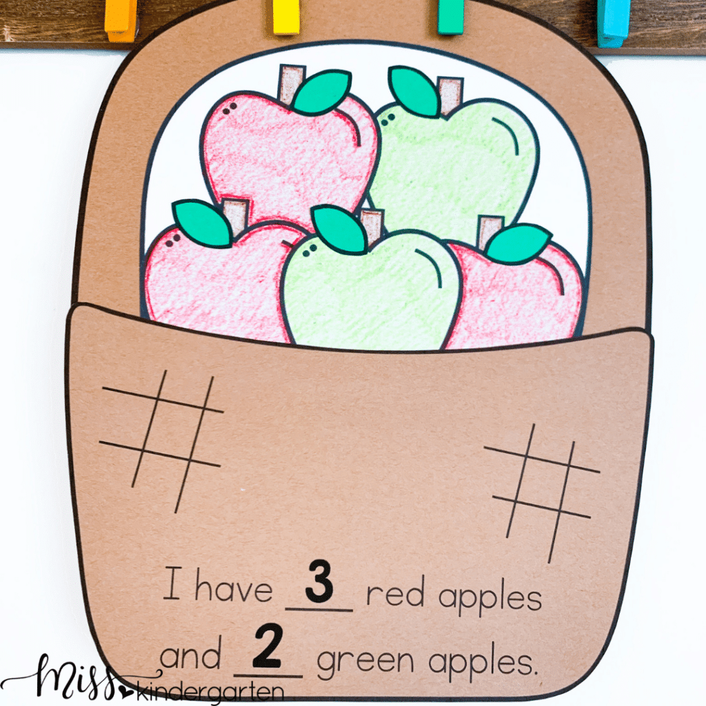 counting apples is a great fall craft to reinforce counting skills and number recognition