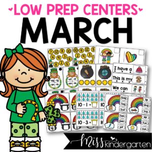 March Centers for Kindergarten - Miss Kindergarten