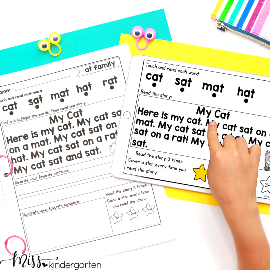 Use these short vowel reading fluency worksheets to get your students practicing their literacy skills in different but repetitive ways.