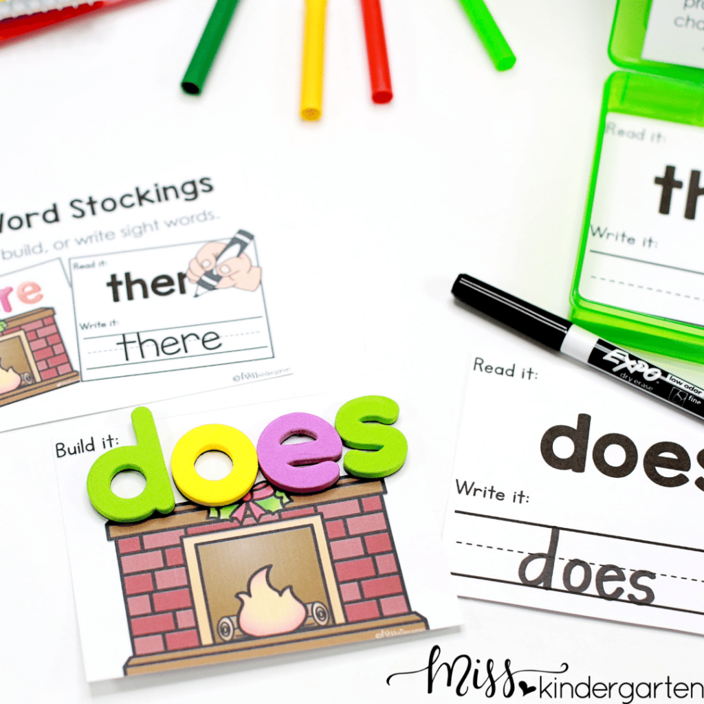 Your students will love this sight word practice with a fun Christmas stocking theme.