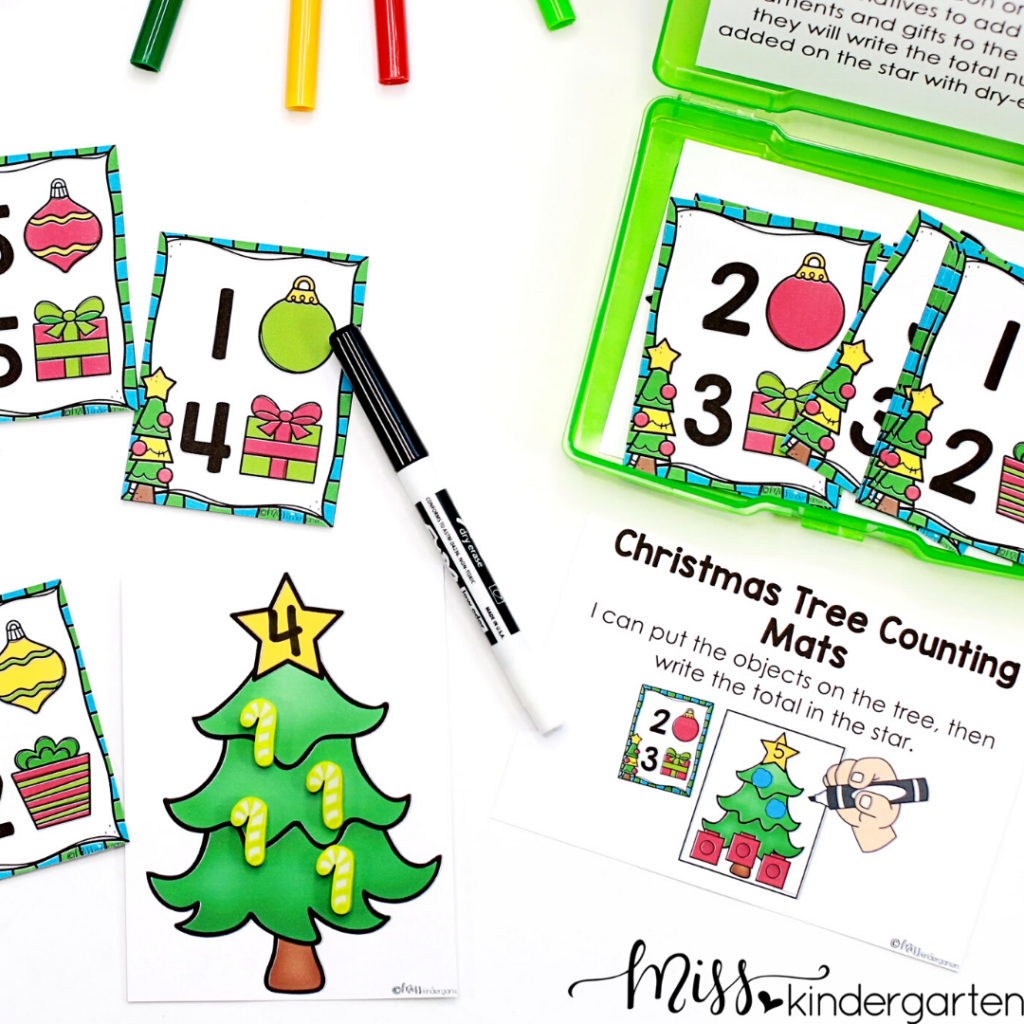 Your students will love practicing math with these cute Christmas tree themed math cards