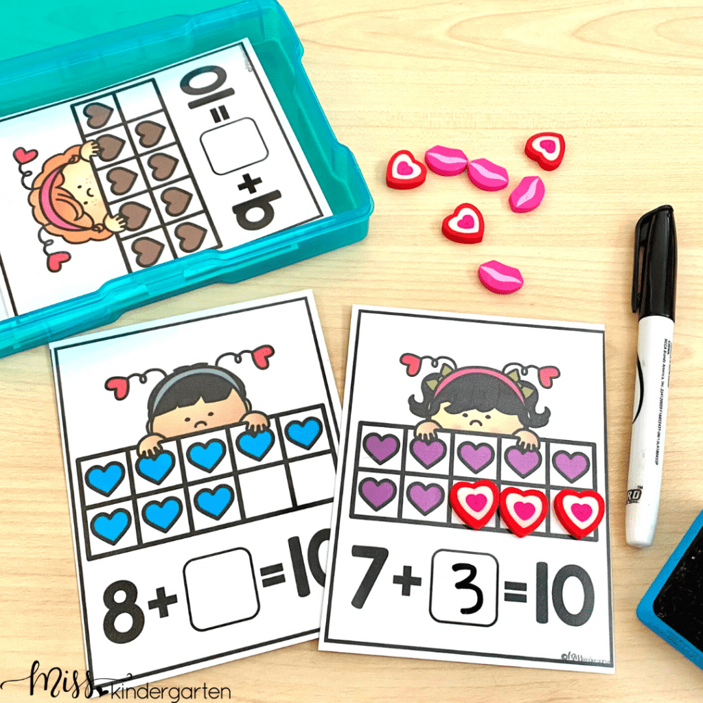 Store your laminated math center activities and manipulatives all in one place.