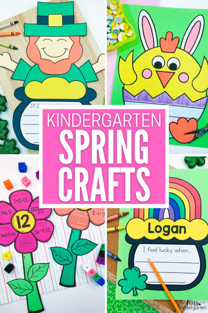 Pinterest pin image for Kindergarten Spring Crafts