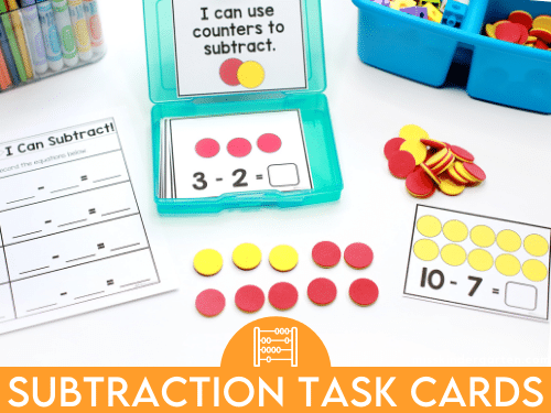 How to Use Subtraction Task Cards in Kindergarten