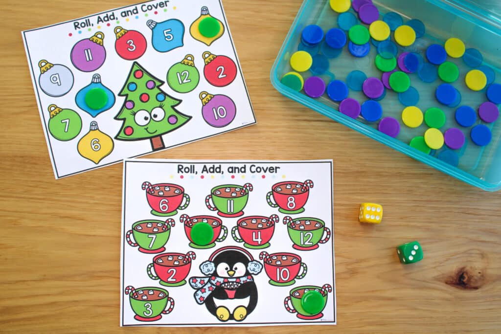 Roll and Color Dice Math Games - The Kindergarten Connection