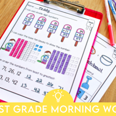 First Grade Morning Work Ideas and Tips