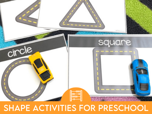 Shape activities for preschool - Car shape tracing activity
