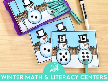 Winter Math and Literacy Centers for Kindergarten