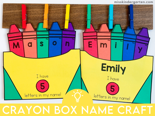 Crayon Box Name Craft, Back to School Craft