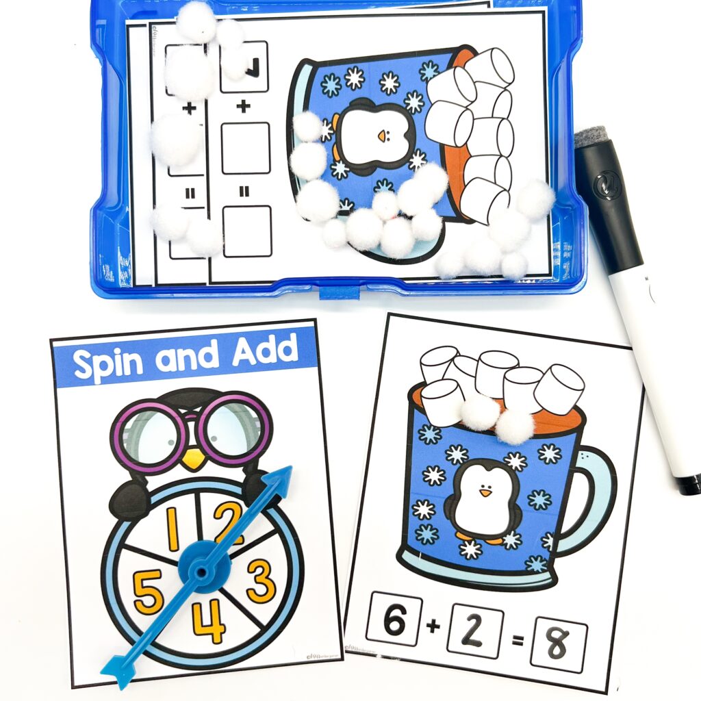 A hot cocoa theme spin and add activity