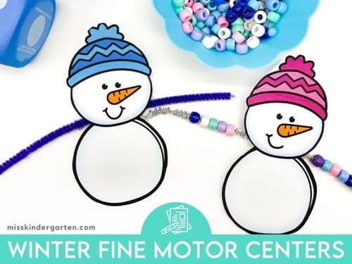 Winter Fine Motor Centers for Kindergarten - Miss Kindergarten