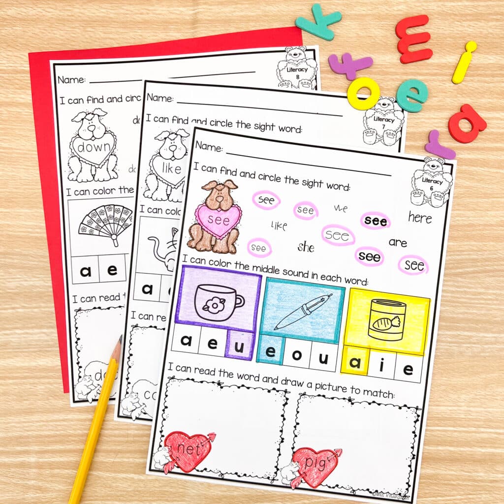 Three literacy morning work printables