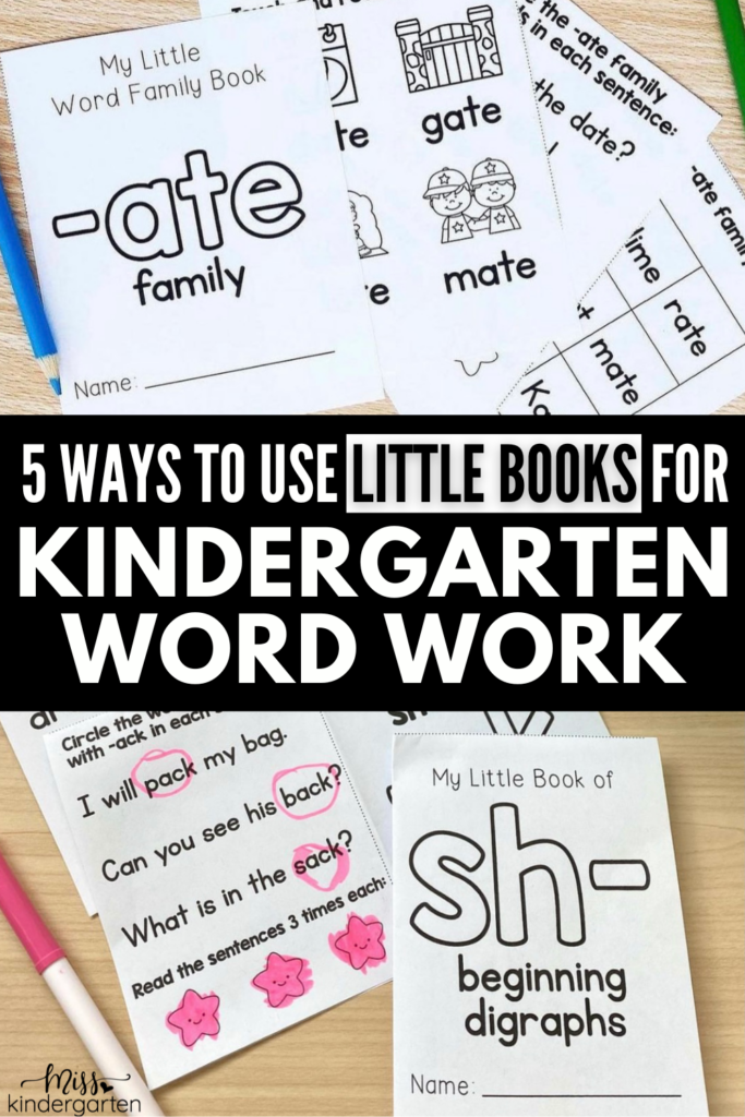 5 ways to use little books for kindergarten word work