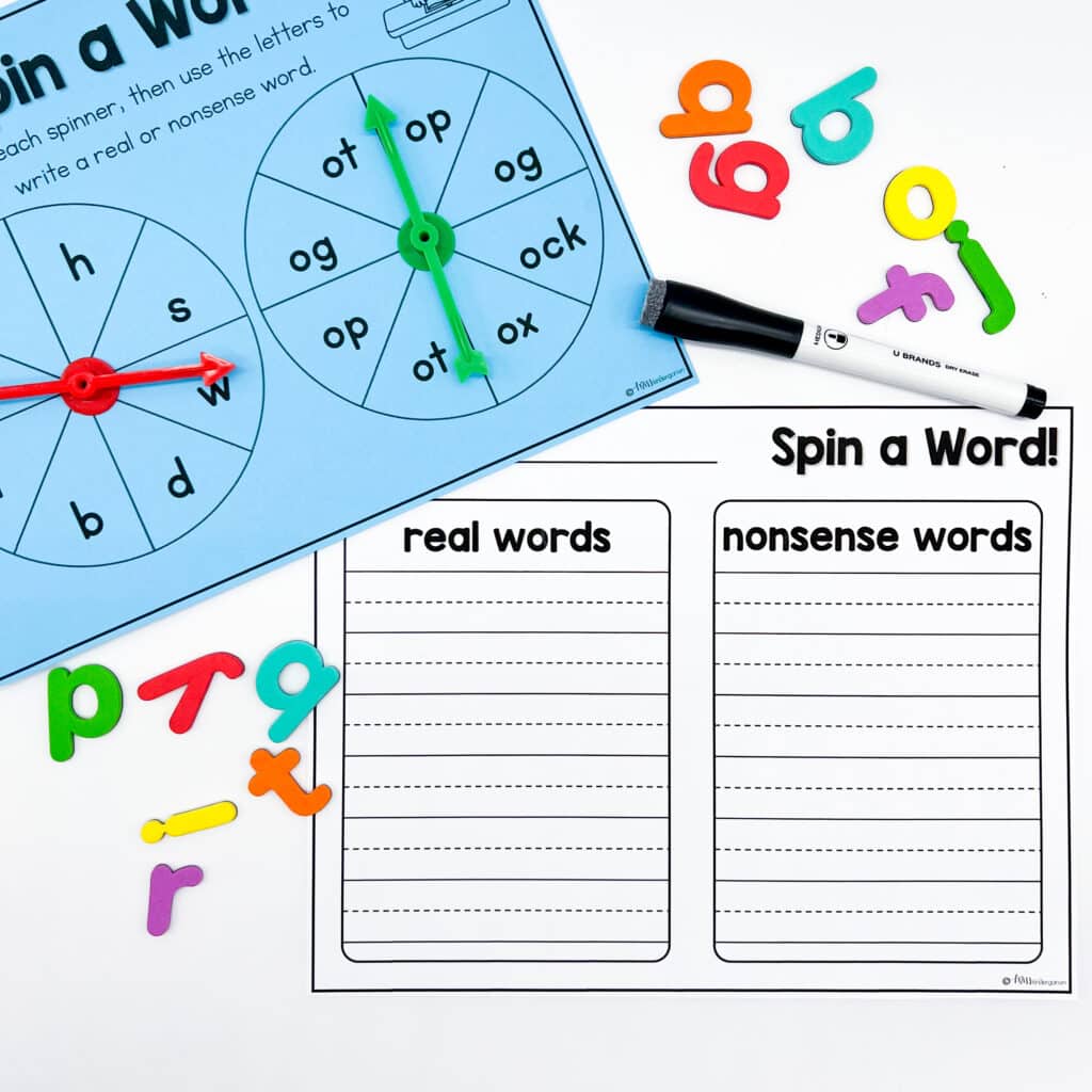 Spin a word activity