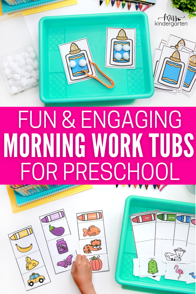 Fun and engaging morning work tubs for preschool