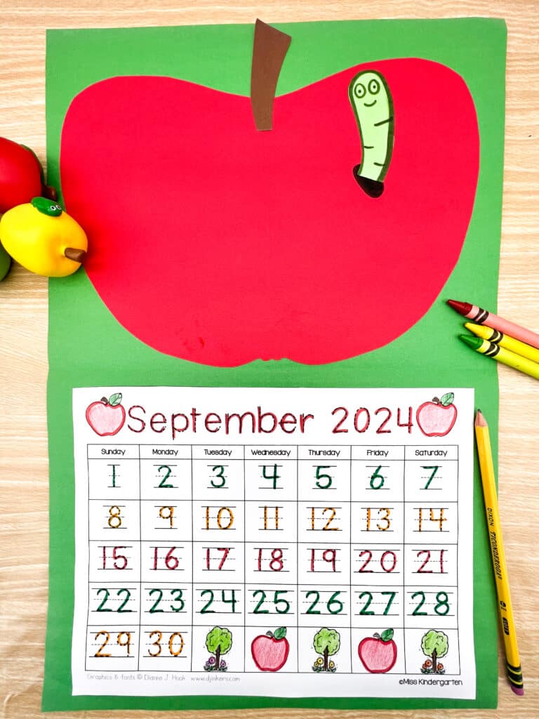 September 2024 Calendar page with craft