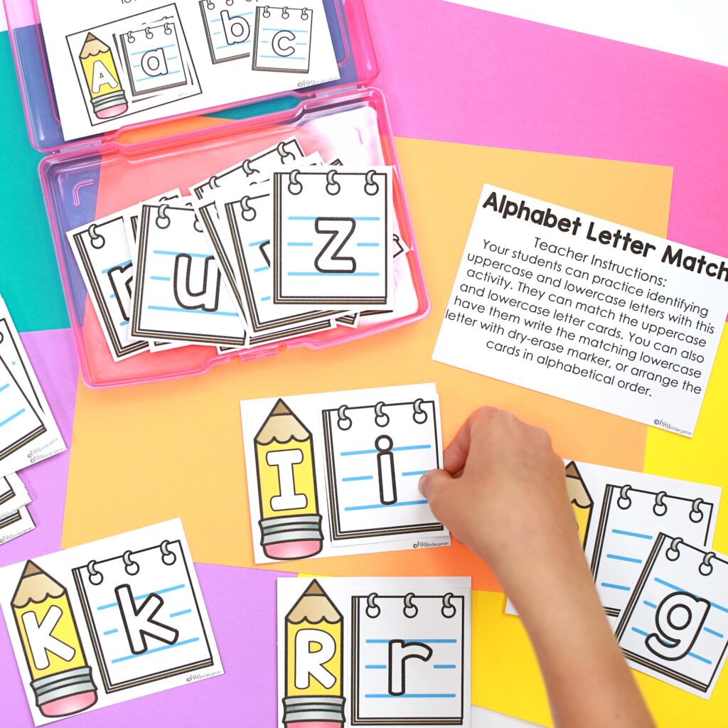 Free letter matching center activity