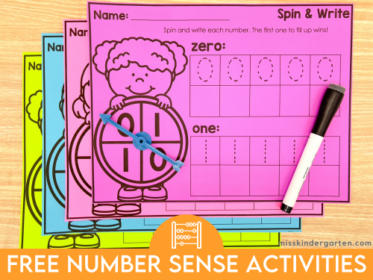 Free Number Sense Activities for Kindergarten