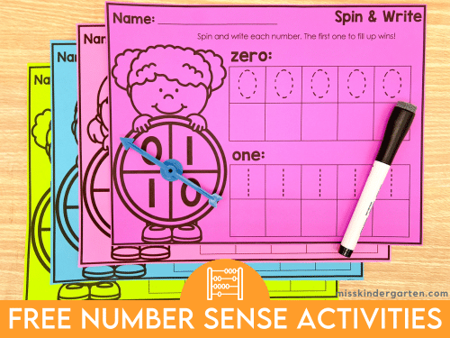 Mini Eraser Math Center Activities - Differentiated Kindergarten