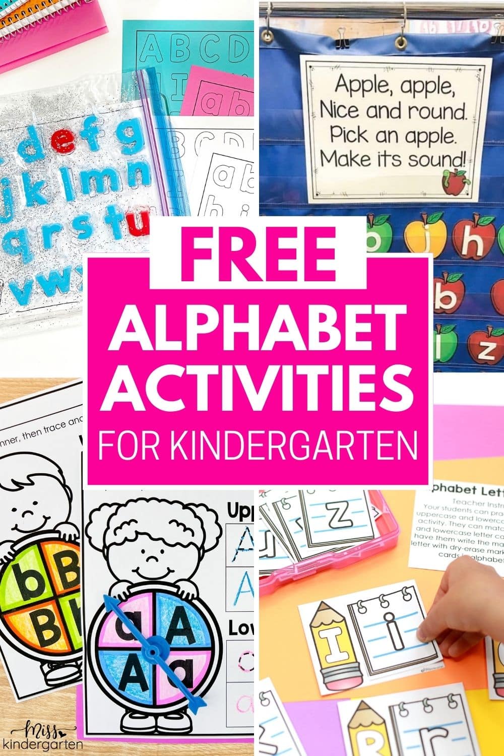 Free Alphabet Activities for Kindergarten - Miss Kindergarten