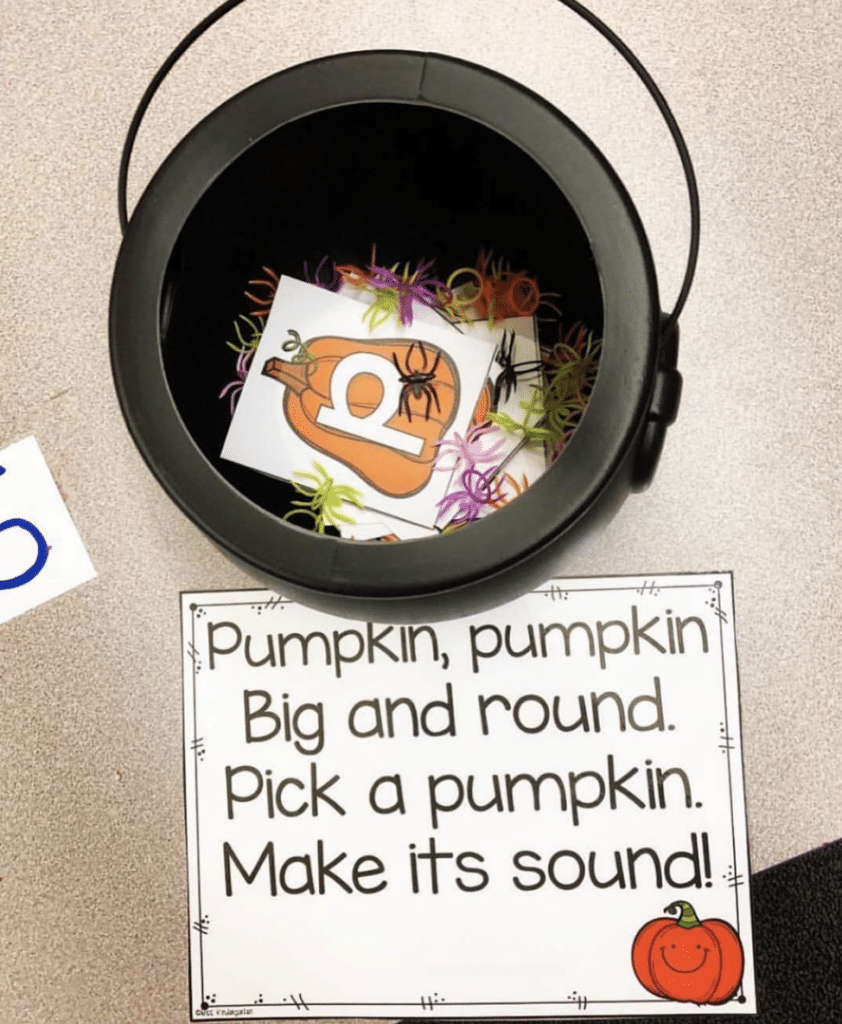 Pumpkin themed alphabet poem and pumpkin letter cards