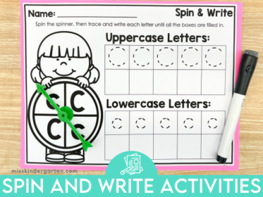 Spin and Write Activities for Kindergarten