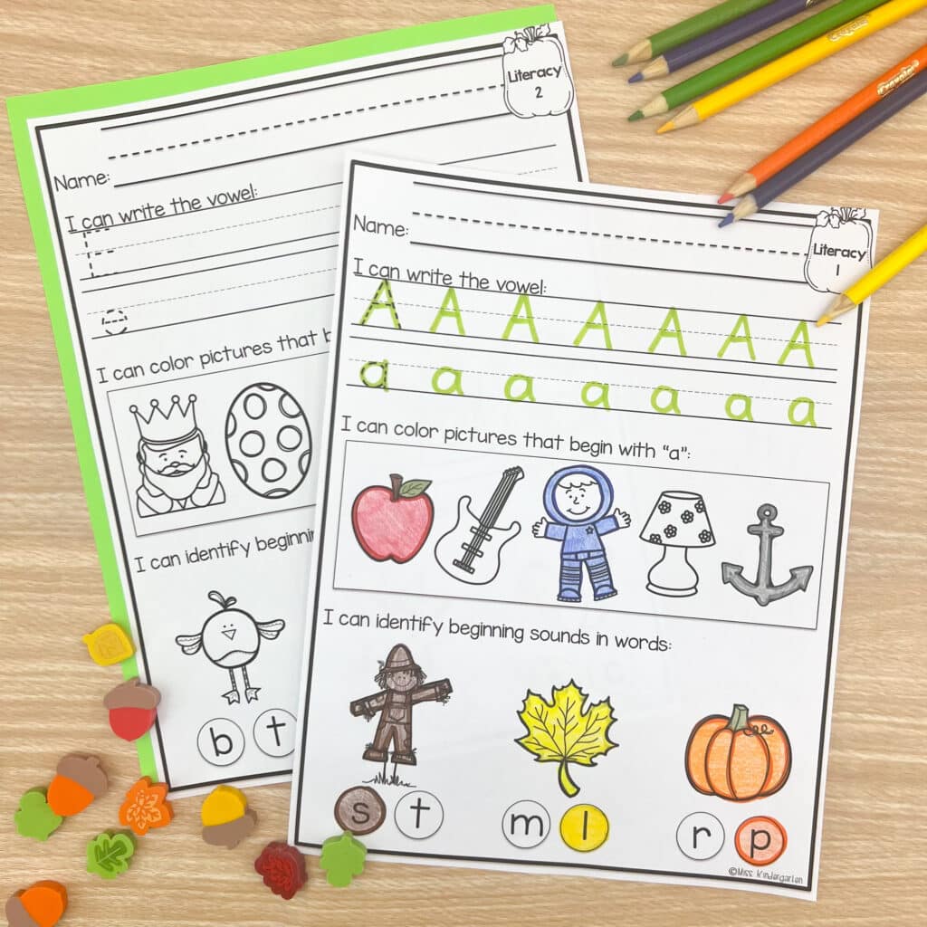 Two literacy morning work printables