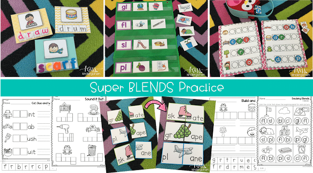 blends practice activities for Kindergarten