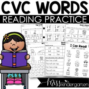 CVC Words Worksheets Short Vowel Reading Fluency Practice